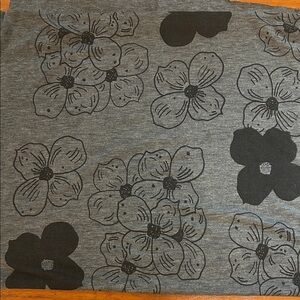 Floral Gray and Black Fabric